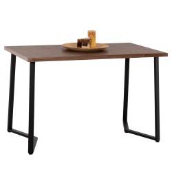 Τραπέζι τραπεζαρίας Jay mdf καρυδί - μαύρα μεταλλικά πόδια 120x70x76Ycm