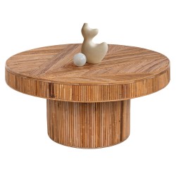 Τραπέζι σαλονιού Gatsby στρόγγυλο Rattan χρώμα φυσικό φ100x50Ycm