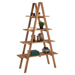 Βιβλιοθήκη Stam Teak ξύλο σε φυσικό χρώμα 120x33x180Υcm