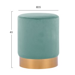 Σκαμπό Levy φυστικί βελούδο με χρυσή βάση φ35x43Ycm