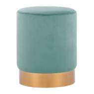 Σκαμπό Levy φυστικί βελούδο με χρυσή βάση φ35x43Ycm