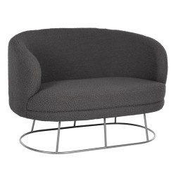 Καναπές διθέσιος Arien σε χρώμα γκρι με ασημί βάση διαστάσεων 130x75x85Ycm