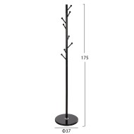 Καλόγερος μεταλλικός 8 σημείων σε μαύρο χρώμα διαστ΄άσεων Φ37x175Υ cm.