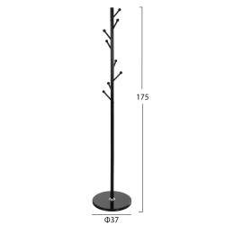 Καλόγερος μεταλλικός 8 σημείων σε μαύρο χρώμα διαστ΄άσεων Φ37x175Υ cm.