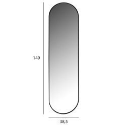 Καθρέπτης τοίχου οβάλ σκελετός αλουμινίου μαύρος 38, 5x4x149Ycm