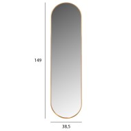 Καθρέπτης τοίχου οβάλ σκελετός αλουμινίου χρυσός 38, 5x4x149Ycm Καθρέπτης τοίχου οβάλ σκελετός αλουμινίου χρυσός 38, 5x4x149Ycm