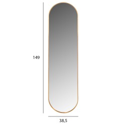 Καθρέπτης τοίχου οβάλ σκελετός αλουμινίου χρυσός 38, 5x4x149Ycm