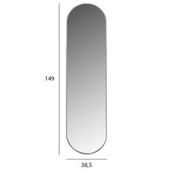 Καθρέπτης τοίχου οβάλ σκελετός αλουμινίου ασημί 38, 5x4x149Ycm