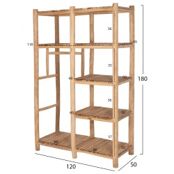 Έπιπλο εισόδου σε φυσικό χρώμα ξύλο τεακ διαστάσεων 120x50x180180Y cm.