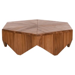 Τραπέζι σαλονιού Hexagon ξύλο Teak σε φυσικό 114x99x34Ycm
