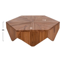 Τραπέζι σαλονιού Hexagon ξύλο Teak σε φυσικό 114x99x34Ycm