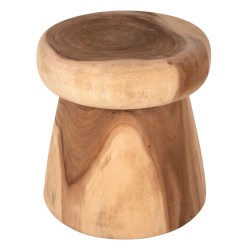 Τραπέζι βοηθητικό στρόγγυλο Cupre μασίφ ξύλο Suar - φυσικό φ43x46Ycm