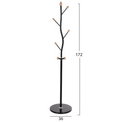 Καλόγερος μεταλλικός 8 σημείων σε μαύρο χρώμα διαστάσεων Φ36x172Υ cm.