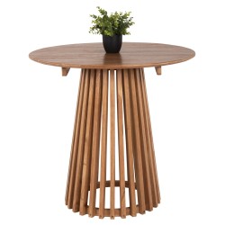 Τραπέζι τραπεζαρίας στρόγγυλο Frantz μασίφ ξύλο Mindi σε φυσικό φ80x75Υcm