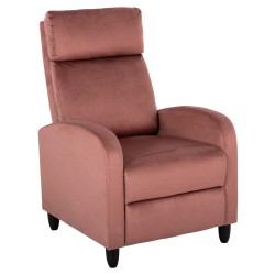 Πολυθρόνα Relax Ηiber σε χρώμα σάπιο μήλο βελούδινη διαστάσεων 67,5x90x104Υcm