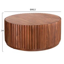 Τραπέζι σαλονιού στρόγγυλο Sedge μασίφ ακακία - φυσικό χρώμα φ90x38Ycm