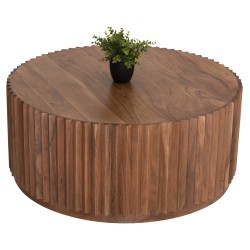 Τραπέζι σαλονιού στρόγγυλο Sedge μασίφ ακακία - φυσικό χρώμα φ90x38Ycm