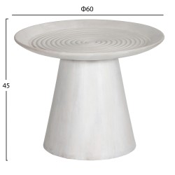 Τραπέζι σαλονιού στρόγγυλο Ross μασίφ ξύλο Mango - λευκό φ60x45Ycm