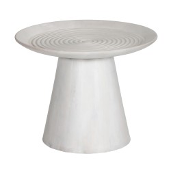 Τραπέζι σαλονιού στρόγγυλο Ross μασίφ ξύλο Mango - λευκό φ60x45Ycm