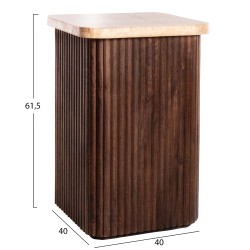 Βοηθητικό τραπεζάκι τετράγωνο Gladys μασίφ Mango 40x40x60Ycm