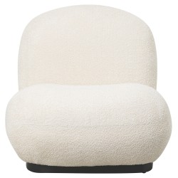 Πολυθρόνα Beany εκρού μπουκλέ ύφασμα διαστάσεων 85x82x77Ycm