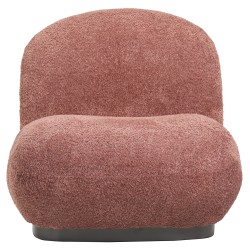 Πολυθρόνα Beany ροζ μπουκλέ ύφασμα διαστάσεων 85x82x77Ycm