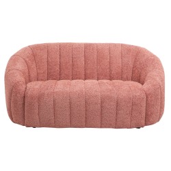 Καναπές διθέσιος Μoby σε χρώμα ροζ με μπουκλέ ύφασμα διαστάσεων 148x83x66Υcm