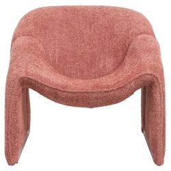 Πολυθρόνα Spiner ροζ μπουκλέ ύφασμα διαστάσεων 81x64x74Ycm