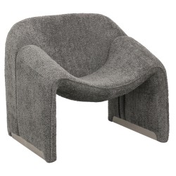 Πολυθρόνα Spiner γκρι μπουκλέ ύφασμα διαστάσεων 81x64x74Ycm Πολυθρόνα Spiner γκρι μπουκλέ ύφασμα διαστάσεων 81x64x74Ycm