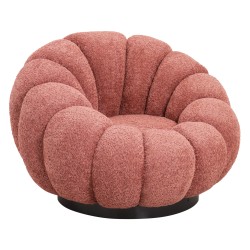 Πολυθρόνα περιστρεφόμενη Grymm ροζ μπουκλέ - μαύρη μεταλλική βάση 90x93x65Ycm Πολυθρόνα περιστρεφόμενη Grymm ροζ μπουκλέ - μαύρη μεταλλική βάση 90x93x65Ycm