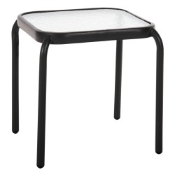 Τραπεζάκι βοηθητικό εξ. χώρου τετράγωνο Dido ανθρακί μέταλλο - γυαλί 41x41x43Ycm