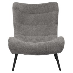 Πολυθρόνα Brym γκρι μπουκλέ ύφασμα - με μαύρα ξύλινα ποδιά διαστάσεων 97x80x100Ycm