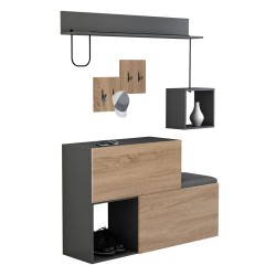 Έπιπλο εισόδου cerb από μελαμίνη σε sonama-γκρι χρώμα διαστάσεων 120x20x72Ycm