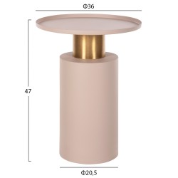 Βοηθητικό μεταλλικό τραπεζάκι διαστάσεων φ36x47Υcm σε εκρού χρώμα PUNJAB 