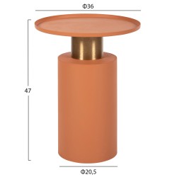 Βοηθητικό μεταλλικό τραπεζάκι διαστάσεων φ36x47Υcm σε πορτοκαλί χρώμα PUNJAB 