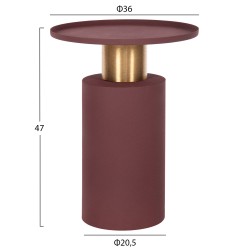 Βοηθητικό μεταλλικό τραπεζάκι διαστάσεων φ36x47Υcm σε κεραμιδί χρώμα PUNJAB 