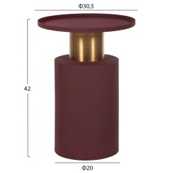 Βοηθητικό μεταλλικό τραπεζάκι διαστάσεων φ30,5x42Υcm σε κεραμιδί χρώμα PUNJAB 