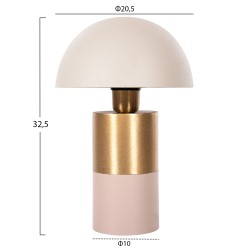 Επιτραπέζιο φωτιστικό pune από μέταλλο σε μπεζ-χρυσό χρώμα διαστάσεων Φ20,5x32,5Υ cm.