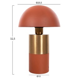 Επιτραπέζιο φωτιστικό pune από μέταλλο σε πορτοκαλί με χρυσό χρώμα Φ20,5x32,5Υ cm.