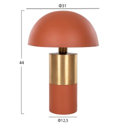 Επιτραπέζιο φωτιστικό pune από μέταλλο σε χρώμα πορτοκαλί με χρυσό διαστάσεων Φ31x44Υ cm.