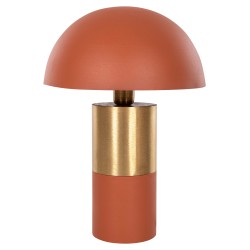 Επιτραπέζιο φωτιστικό pune από μέταλλο σε χρώμα πορτοκαλί με χρυσό διαστάσεων Φ31x44Υ cm.