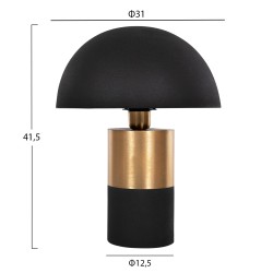 Επιτραπέζιο φωτιστικό pune από μέταλλο σε χρώμα μαύρο με χρυσό διαστάσεων Φ31x41,5Υ cm.