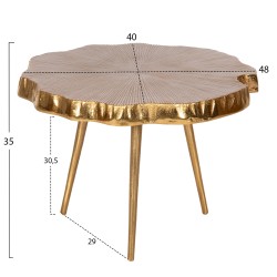 Τραπέζι βοηθητικό Αngul μέταλλο σε χρυσό - λευκό 48x40x35Ycm