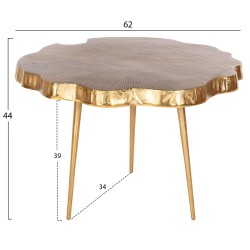 Σετ 2τμχ τραπέζια σαλονιού Angul μεταλλικά χρυσό - μαύρο - λευκό