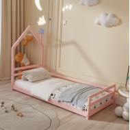 Κρεβάτι παιδικό houser τ. montessori ξύλο πεύκο ροζ- 190x90cm Κρεβάτι παιδικό houser τ. montessori ξύλο πεύκο ροζ- 190x90cm