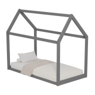 Κρεβάτι παιδικό Pepe τύπου Montessori με ξύλο πεύκο σε χρώμα γκρι διαστάσεων 190x90cm Κρεβάτι παιδικό Pepe τύπου Montessori με ξύλο πεύκο σε χρώμα γκρι διαστάσεων 190x90cm