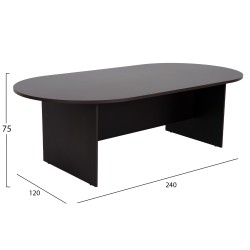 Γραφείο συνεδριάσεων οβάλ Sienna μελαμίνη σε Wenge 240x120x75Υcm