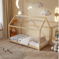 Κρεβάτι παιδικό Pepe τύπου Montessori από ξύλο πεύκο σε χρώμα φυσικό 140x70cm Κρεβάτι παιδικό Pepe τύπου Montessori από ξύλο πεύκο σε χρώμα φυσικό 140x70cm