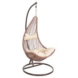 Κρεμαστή πολυθρόνα φωλιά Μillie μέταλλο καφέ - συνθετικό Rattan καφέ φ95x195Υcm Κρεμαστή πολυθρόνα φωλιά Μillie μέταλλο καφέ - συνθετικό Rattan καφέ φ95x195Υcm