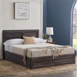 Κρεβάτι μελαμίνης Capri με 2 συρτάρια ανθρακί για στρώμα 150x200cm